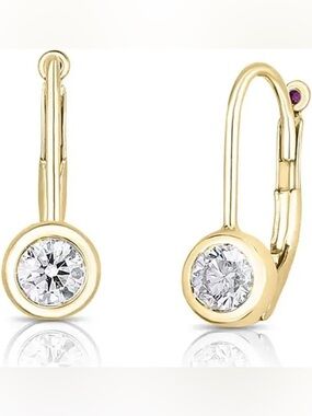 Gold Drop Solitaire Crystal Earrings - Women Jewelry